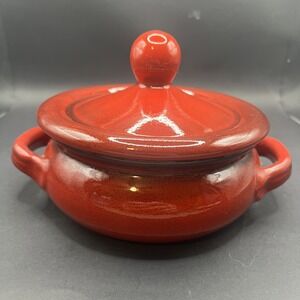 De Silva Terracotta Casserole Dish Lid Red Italian Pottery Cookware Bowl Soup